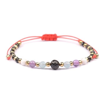 Bransoletka celebrytka TURMALIN + znak zodiaku WAGA zodiak